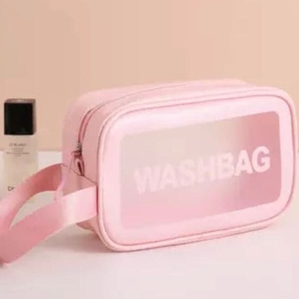 Portable Dual Chain Wash Bag, Travel Friendly Clear Makeup Storage Washbag, Large Waterproof Cosmetics Bag, Travel Translucent Makeup Organizer