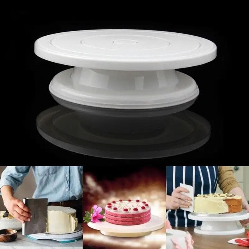 Cake Turntable Stand, Rotating Stable Anti-skid Round Cake Table, Cake Decorating Rotary Table, Kitchen Baking Tool, Revolving Dessert Serving Plate