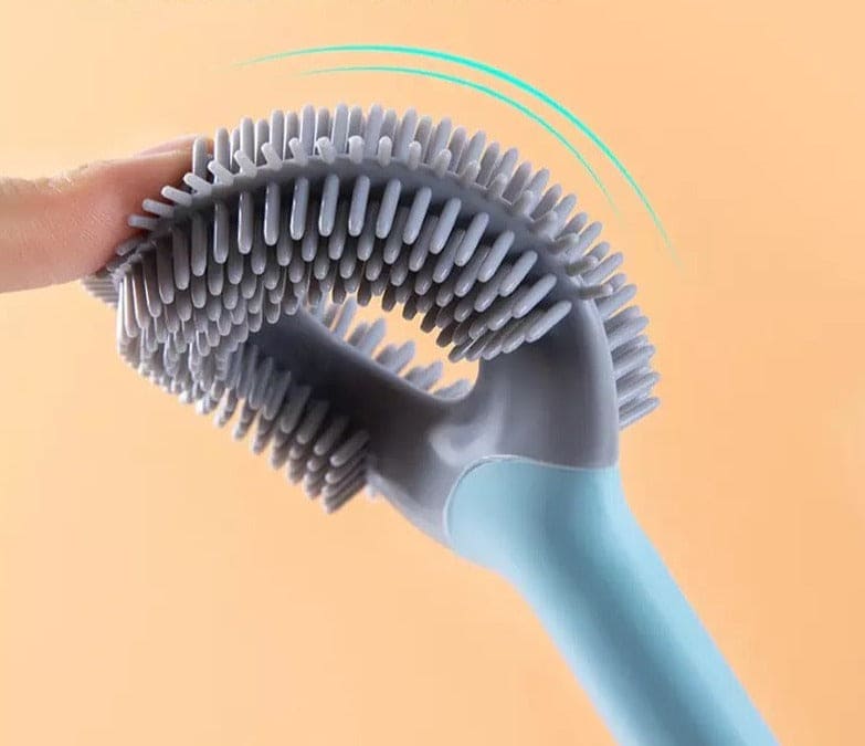 Lollipop Style Mini Toilet Brush, 2 In 1 Toilet Brush with Base Soft Bristles Brush, Wall-Mounted Clean Brushes Bathroom Accessories, Soft TPR Silicone Head Lollipop Shape Toilet Brush with Holder