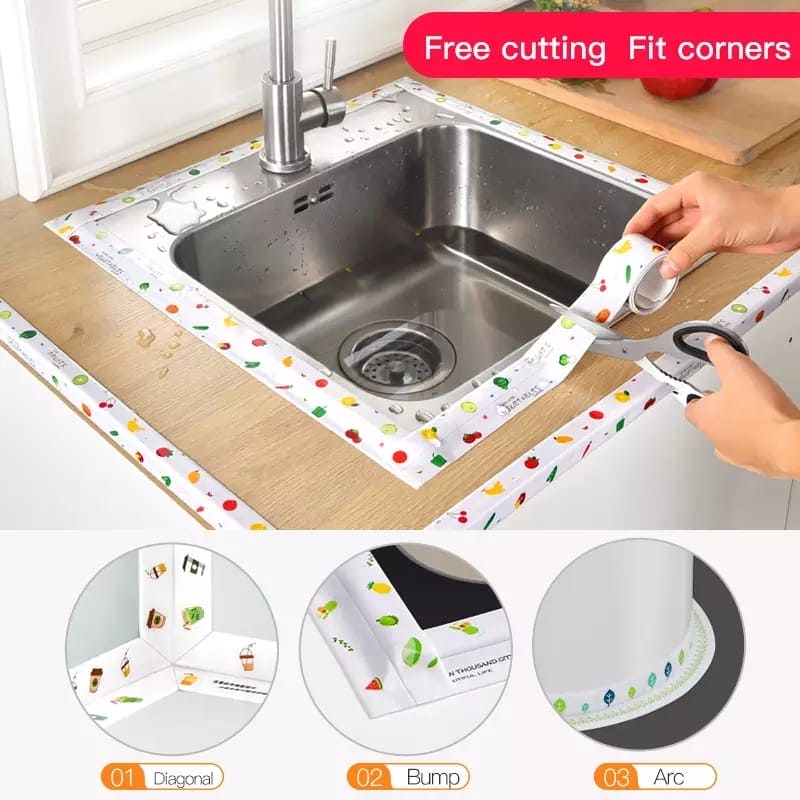 Kitchen Sink Waterproof Tape, 5 Meter Anti-mold Waterproof Tape, Bathroom Countertop Toilet Gap, Self-adhesive Seam Stickers, Bath Sealing Strip Tape, Self Adhesive Waterproof Wall Sticker Sink Edge Tape