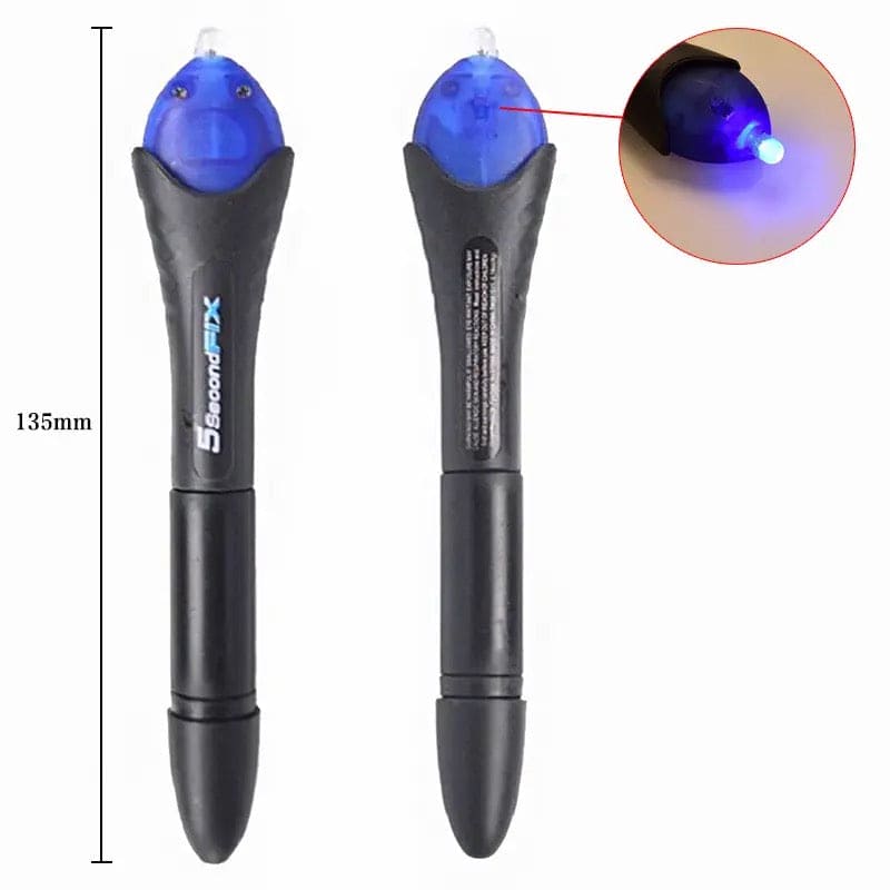Quick Fix Liquid Glue Pen, UV Light Repair Tool, Plastic Liquid Welding Compound, Hand Held Glue Pen with LED Light, Portable Fiberglass Leather Applicator