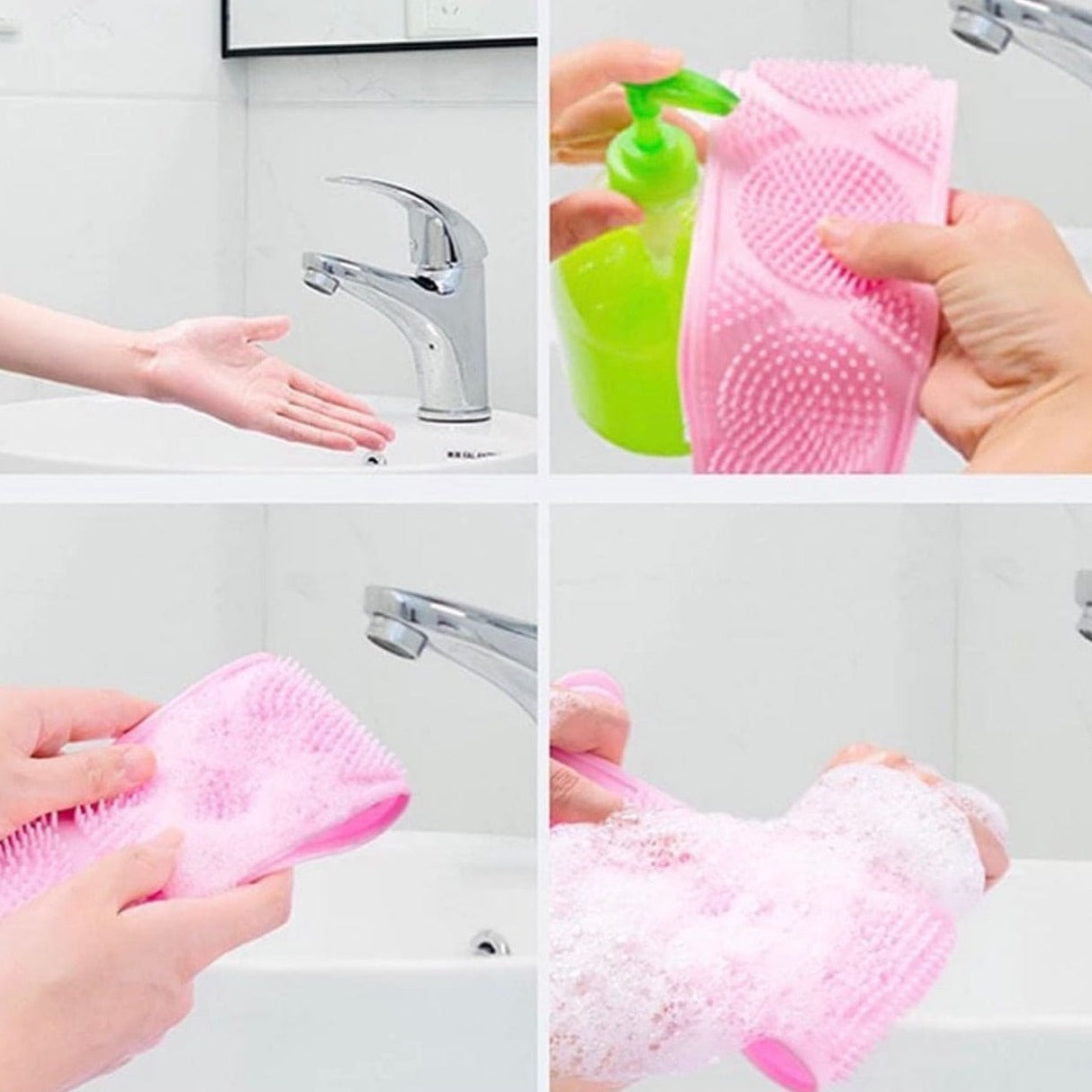 Silicone Back Scrubbing Belt, Silicone Back Towel Scrubber, Body Sponge Silicon Brush Bath Towel, Skin Care Brushes