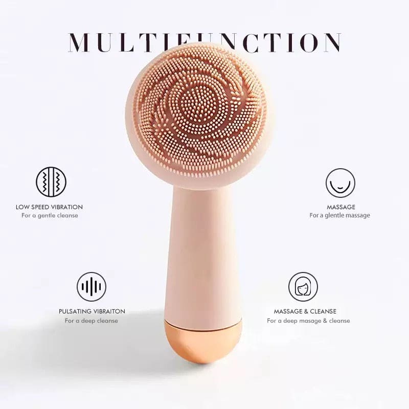Electric Silicone Facial Brush Massager, USB Rechargeable Rose Electric Facial Cleanser, Rotating Silicone Massager, Waterproof Sonic Vibration Cleanser, Deep Pore Cleansing Skin Massager, Vibrate Exfoliate Sonic Electric Facial Cleansing Brush
