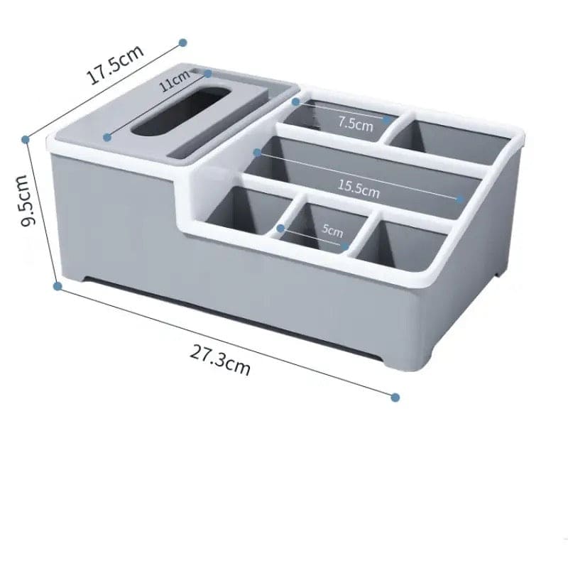 Desktop Plastic Napkin Holder, Multifunctional Tissue Storage Box Cover, Stationery Make Up Organizer for Bedroom Bathroom, Multifunctional Tissue Box Phone Holder Stand, Wipes Case Desk Organizer