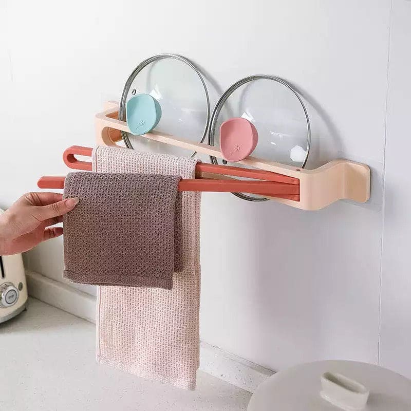 Arms Swivel Towel Bar, Punch-Free Plastic Swing Towel Rack