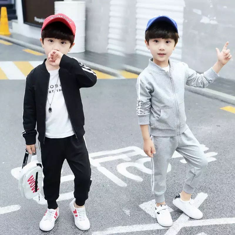 2 Pcs Children s Clothing New Spring And Autumn Solid Color Boys And G eveen.pk