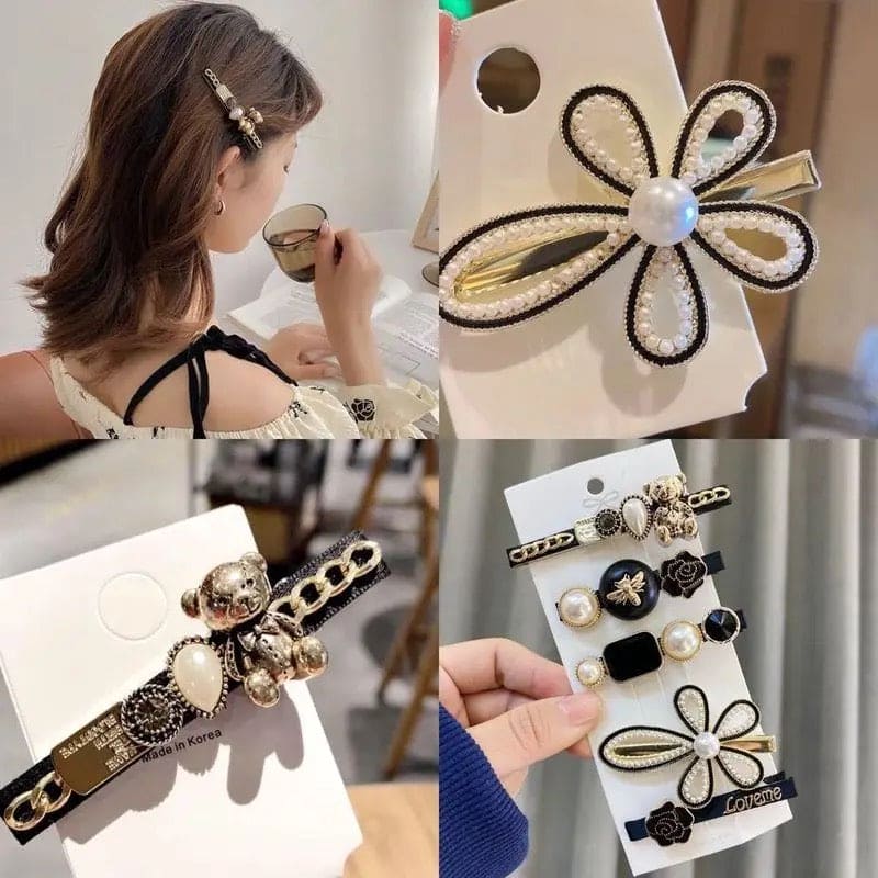 Retro 5 Piece Hair Clip Card, Simple Pearl Side Clip For Women Girls Headband Hairpins, Handmade Pearl Hairpins Pin, Hair Decorative Accessories