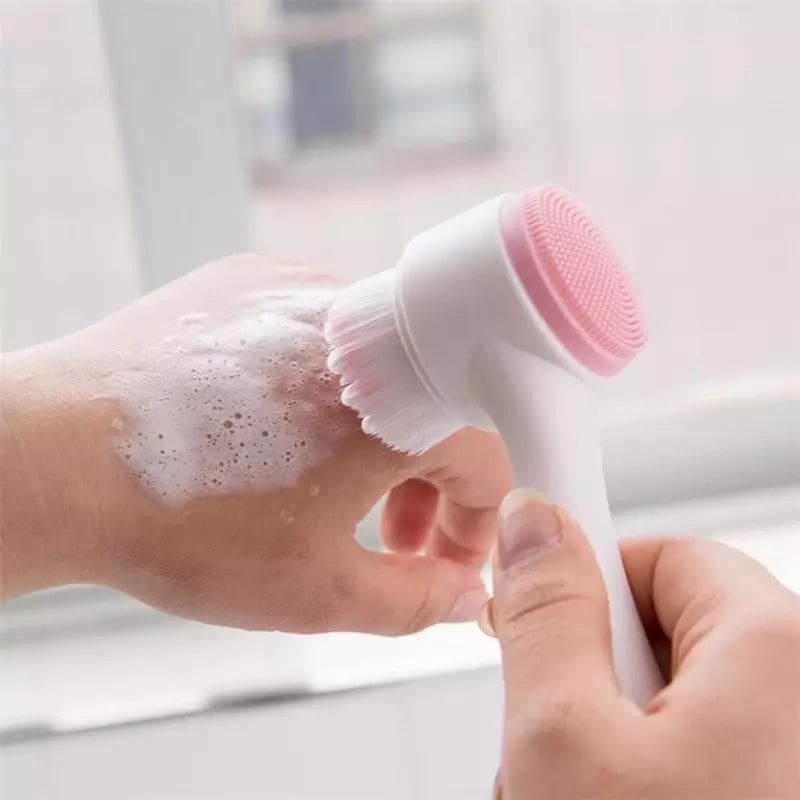 Double Sided Facial Cleanser, Silicone Face Cleansing Brush, Blackhead Removal Pore Cleaner, Exfoliator Face Massager, Silicone Face Cleansing Brush