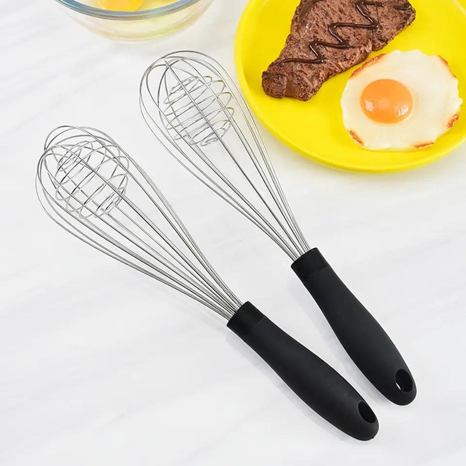 Balloon Wire Whisker, Stainless Steel Dual Wire Mixer, Kitchen Tool Cream Milk Egg Beater, Portable Handheld Egg Beater, Manual Whisk Dough Mixer Blender