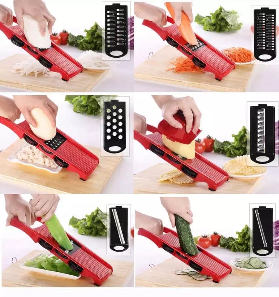 Creative 6 in 1 Vegetable Cutter, Multi Cutter Grater for Vegetables, Dicing Blades Slicer Shredder, Drain Grater Chopper Kitchen Accessories Tool, Mandolin Slicer Vegetable Grater