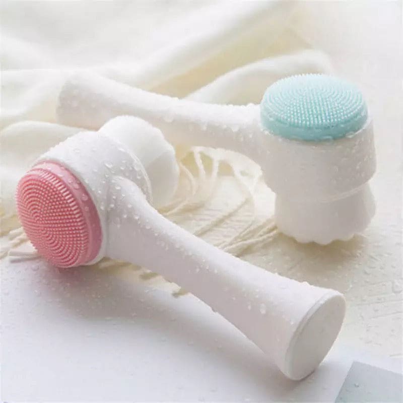 Double Sided Facial Cleanser, Silicone Face Cleansing Brush, Blackhead Removal Pore Cleaner, Exfoliator Face Massager, Silicone Face Cleansing Brush