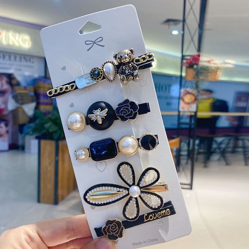 Retro 5 Piece Hair Clip Card, Simple Pearl Side Clip For Women Girls Headband Hairpins, Handmade Pearl Hairpins Pin, Hair Decorative Accessories