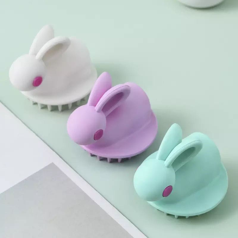 Silicone Rabbit Baby Bath Brush, Hair Washing Comb Shower Brush, Bath Spa Slimming Massage Brush, Soft Glue Shampoo Brush, Head Body Scalp Massage Brush, Children Bath Brush