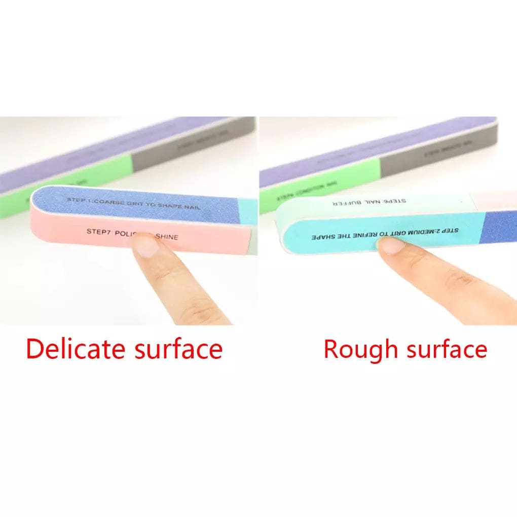 7 Faced Sandpaper Nail File Knives Nail Tool, Nail File Double Side Buffing Bar, Seven Sided Nail Files Polishing Tool, Manicure Pedicure Professional File Nail Art Sanding Nail Buffer