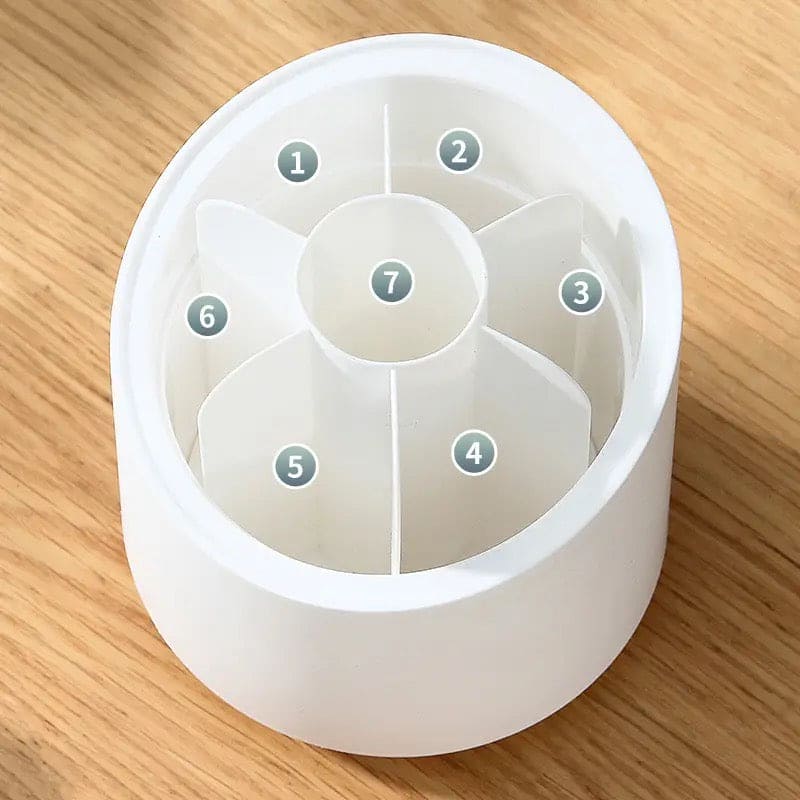 Oval Clear Brush Organizer, Desktop Makeup Brush Storage Bucket Cup Holder With Lid, Brush Display Stand Storage Box, Lipstick Eyebrow Pencil Holder, Acrylic Makeup Brush Organizer Cup, Rotating Makeup Brush Holder
