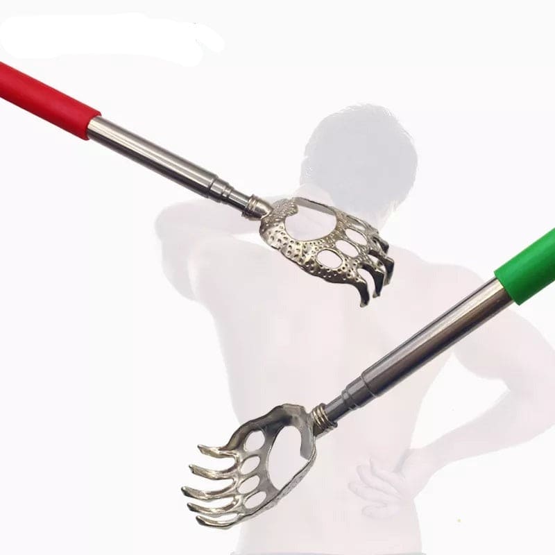 Stainless Steel Telescopic Back Scratcher, Claw Portable Massager, Anti Itch Self Massager, Hackle Hand Telescopic Back Scratcher, Bear Claw Extendable Telescoping Itch Sticks