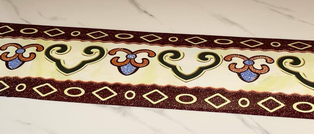 Self Adhesive Wall Skirting Border, Waterproof Floral Vintage Pvc Wallpaper, Self-Adhesive PVC Wall Covering Borders, Diy Home Decor Tile