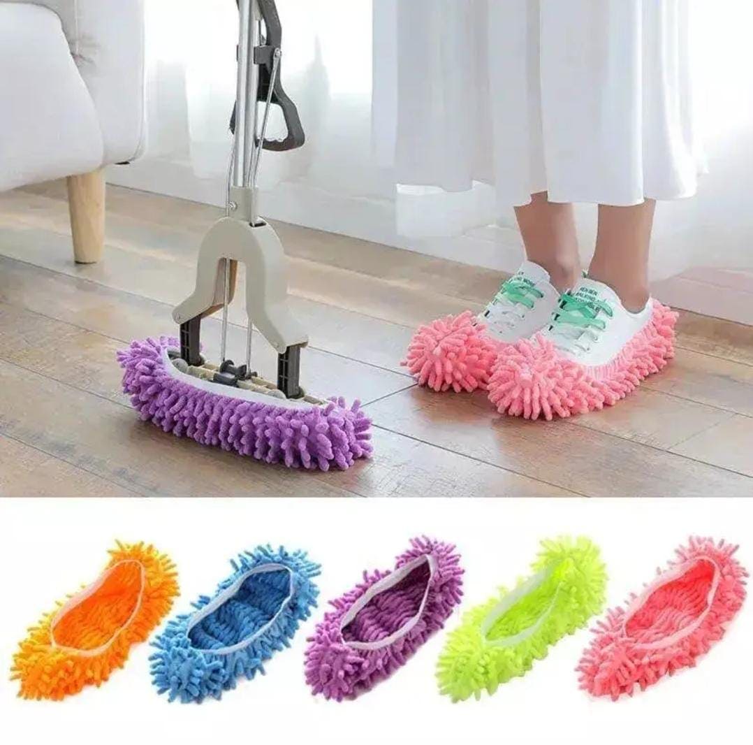 Dust Cleaning Grazing Slippers, Floor Cleaning Lazy Shoe Cover, Microfiber Duster Cloth, Multi-Function Duster Mop Slippers, Washable Reusable Microfiber Foot Socks