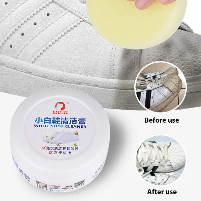 Shoes Cleaning Cream, Shoes Stain Whitening Cleansing Cream, Shoe Yellow Edge Cleaner With Sponge, Multifunctional Cleaning Shoe Whitener, Shoes Suede Cleaner, Leather Shoe Cleaning Cream, Little White Shoe Cleaner, 200gm White Shoe Cleaner