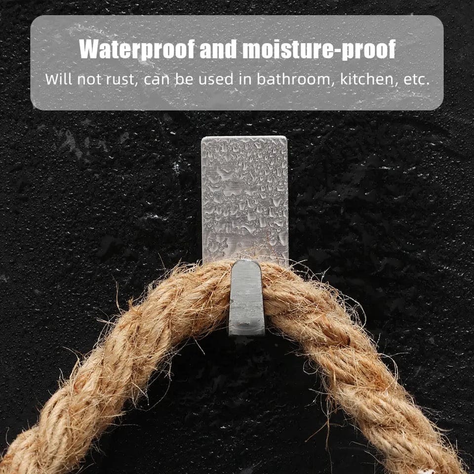 Set Of 6 Steel Hooks, Kitchen Bathroom Wall Bracket Shelf, Metal Commands Hook, Wall Mounted Razor Brackets, Self Adhesive Metal Towel Hooks, Bathroom Home Storage Organization Hooks