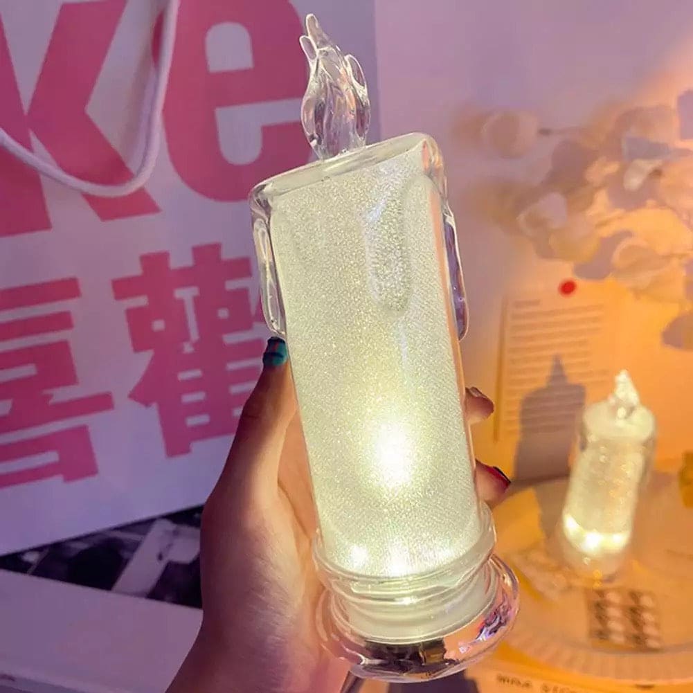Candle Shape Electronic Lamp, Flameless Plastic Candle Tea Light, Home Decor Candle Lamp, Simulation Candle Led Small Night Lamp, Simulation Candle Led Small Night Lamp