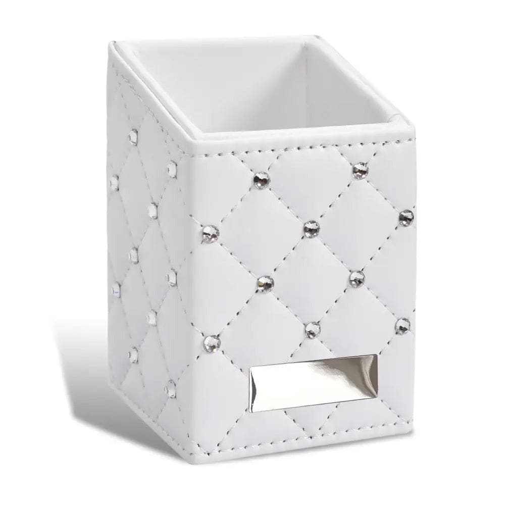 Luxury Leather Makeup Storage Holder, Cosmetic Cup Case Box for Makeup Brush, PU Leather Cosmetic Organizer