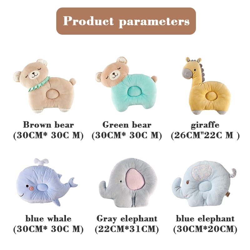 Lovely Cartoon Baby Shaping Pillow, Soft Breathable Infant Toddler Headrest Baby Pillows, Cartoon Anti-fall Toddler Cushion Travel Pillow, Baby Memory Foam Pillow With Hole, New Born Baby Comfy Sleep Pillow