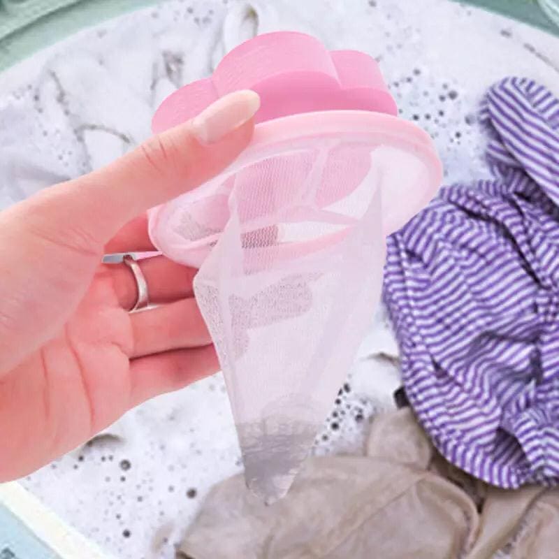 Flower Washing Machine Mesh Filter, Reusable Washing Machine Floating Lint Mesh Bag, Hair Filter Net Pouch, Washer Hair Catcher