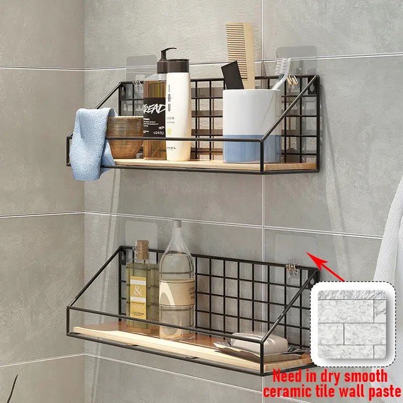 Gird Wall Shelf, Grid Wall Hanging Shelf, Wire Wood Organizer, Iron Floating Display Shelf, Home Decorative Hanging Grid Basket, Wall Art Shelve Flower Pot Stand