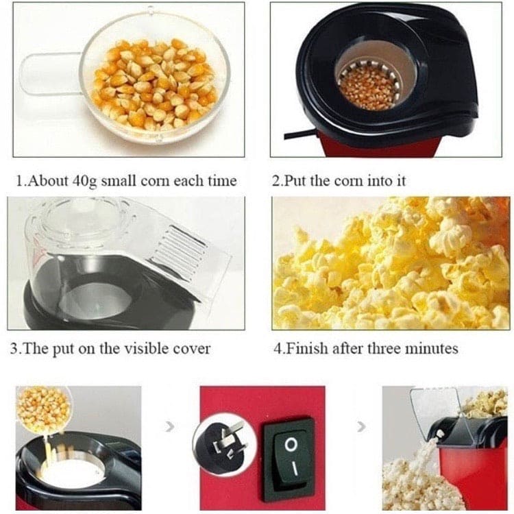 Electric Popcorn Maker, Hot Air Popper