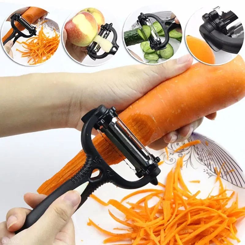 Simple Vegetable Peeler, Multifunctional Rotary Vegetable Peeler, Stainless Steel Rotary Grater, Cabbage Potato Slicer Fruit Knife Kitchen Gadget, Multi Purpose 360 Degree Rotary Kitchen Tool