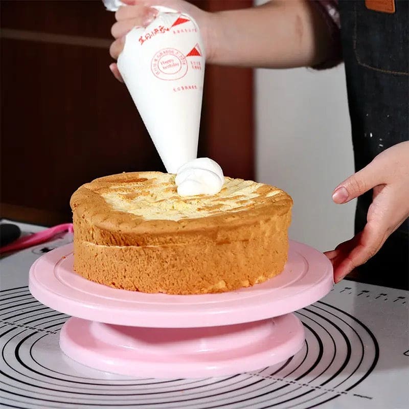 Cake Turntable Stand, Rotating Stable Anti-skid Round Cake Table, Cake Decorating Rotary Table, Kitchen Baking Tool, Revolving Dessert Serving Plate