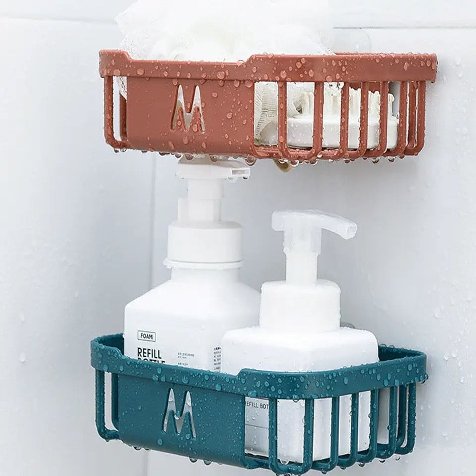 Square Hollow Tissue Box, Wall-Mounted Storage Organizer, Multipurpose Hollow Rack, Sticky Paper Storage Box, Multifunction Storage Basket, Compact Caddy Organizer
