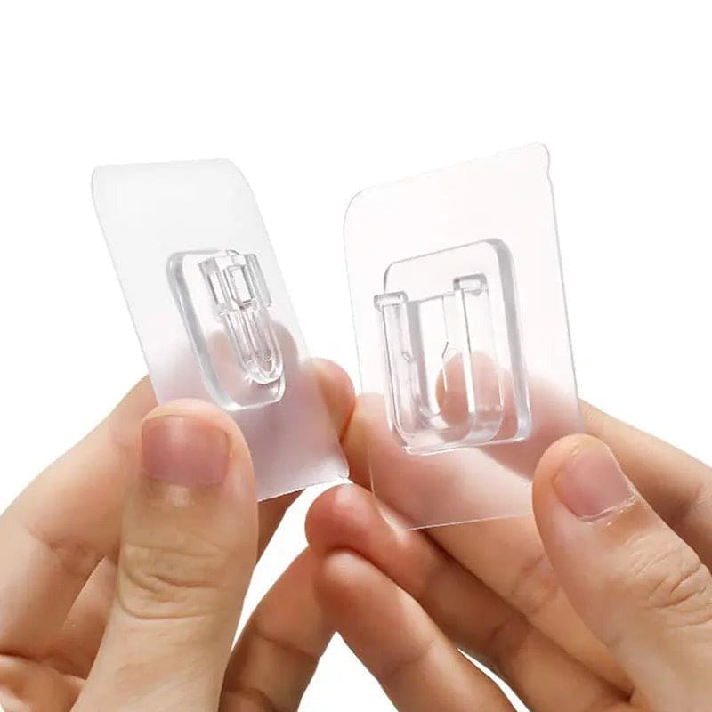 Transparent Sticker Wall Plastic Frame Hooks Self Adhesive Wall