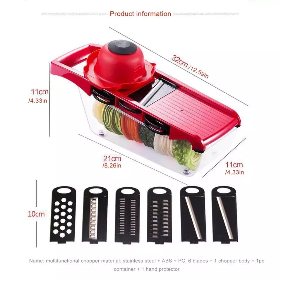 Creative 6 in 1 Vegetable Cutter, Multi Cutter Grater for Vegetables, Dicing Blades Slicer Shredder, Drain Grater Chopper Kitchen Accessories Tool, Mandolin Slicer Vegetable Grater