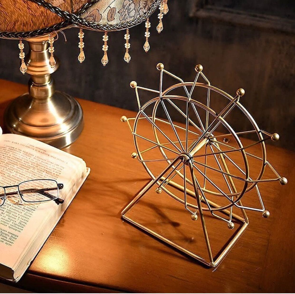 Metal Ferris Wheel, Nordic Iron Rotating Ferris Wheel, Home Decor Ferris Wheel