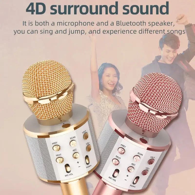 Handheld Microphone Speaker, Portable Handheld Singing Karaoke Mic Speaker, Mobile Phone Wireless Bluetooth Speaker, Karaoke Microphone Wireless Bluetooth Condenser, Handheld Multifunction Rechargeable Speaker