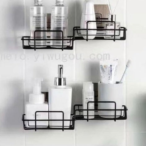 Bathroom Shelves Wall Punch Free Shampoo Racks Kitchen Condiments Storage  Holder