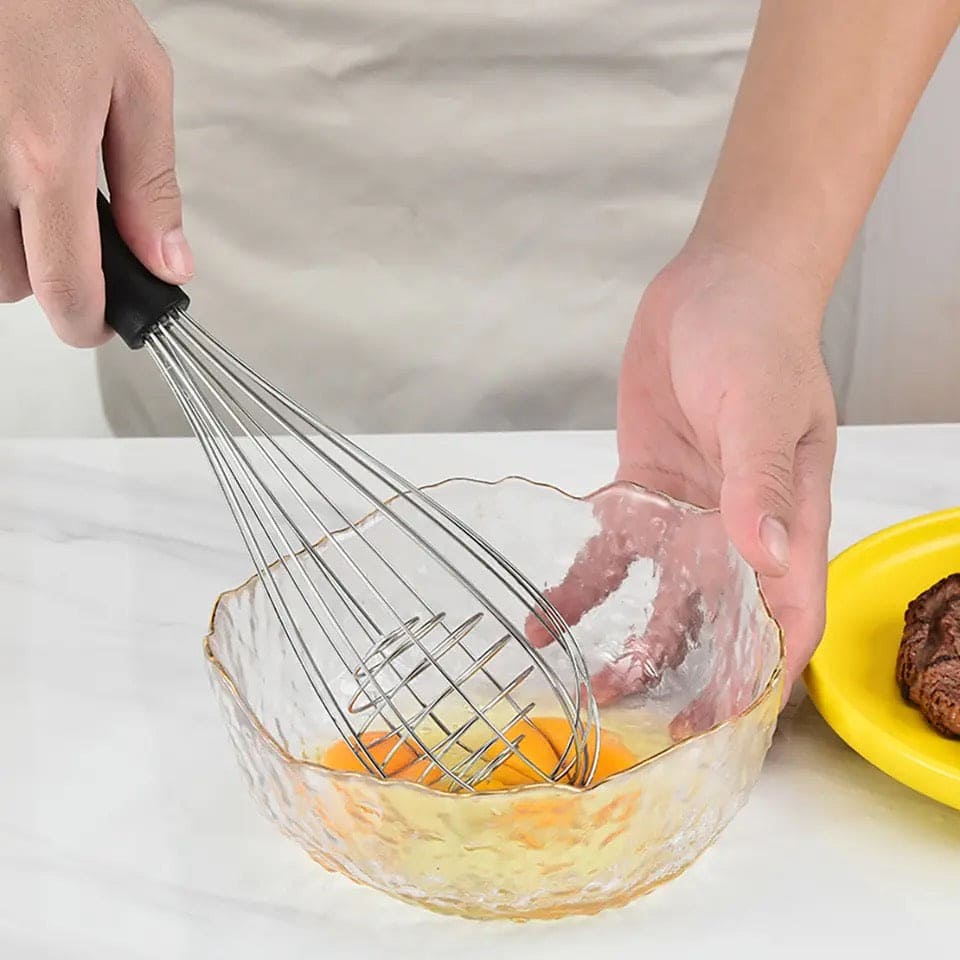 Balloon Wire Whisker, Stainless Steel Dual Wire Mixer, Kitchen Tool Cream Milk Egg Beater, Portable Handheld Egg Beater, Manual Whisk Dough Mixer Blender