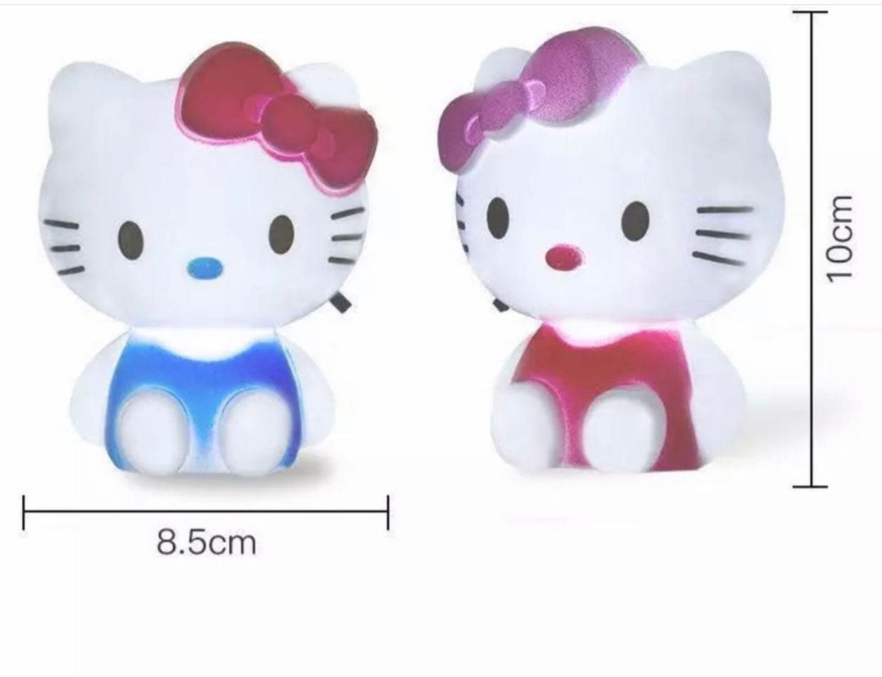 Hello Kitty Night Light, Cartoon Kitty Modeling Tri Color LED Night Light, Eye Protection Plug Lamp