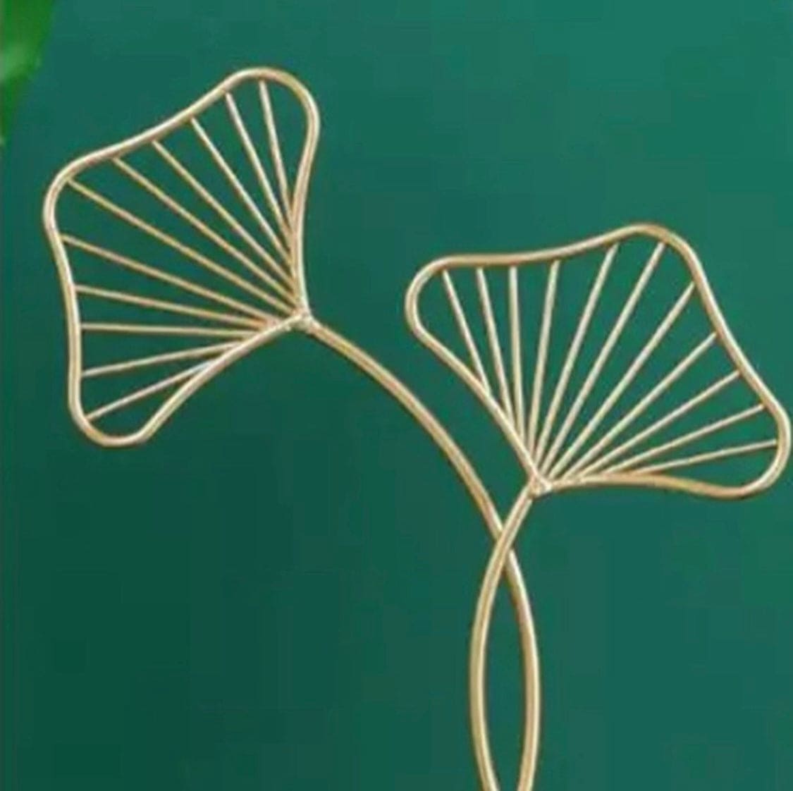 Golden Leaves Ornament Wrought, Gingko Biloba Figurines Sculpture, Wedding Decor