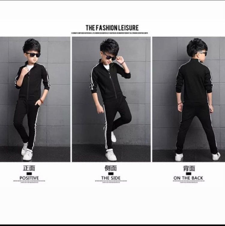 2 Pcs Children's Clothing New Spring And Autumn Solid Color Boys And Girls Student Sportswear Suit Long Sleeve Clothes