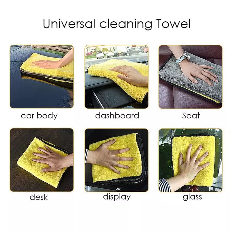Set Of 3 Microfiber Car Cleaning Cloth, Car Care Cleaning Cloth Wash Towels, Microfiber Towel for Car Cleaning Wash, Car Drying Cloth, Automobile Cleaning Towel, Durable Microfiber Car Cleaning Accessory