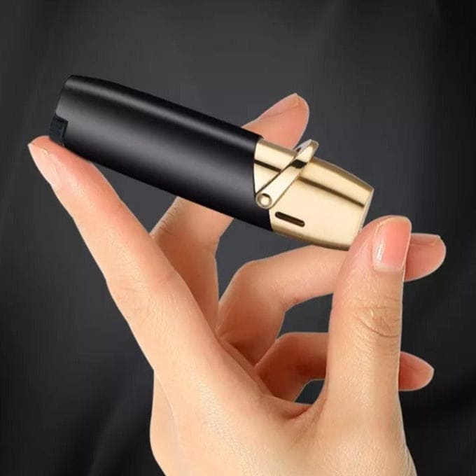 Metal Jet Cigarettes Gas Lighter, Blue Flame Straight Lighter, Butane Inflatable Cigar Lighter, Turbine Windproof Cigar Lighter, Simple Mini Portable Gas Smoking Lighter