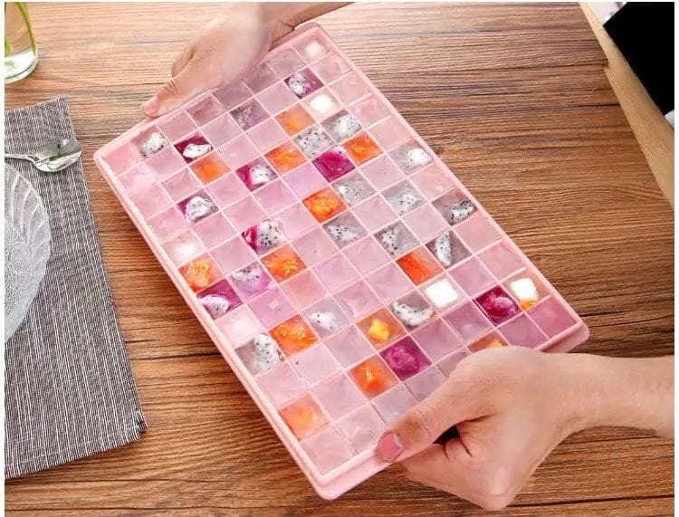 12 Grid Ice Cube Trays Rose Diamond Shape Ice Reusable Silicone