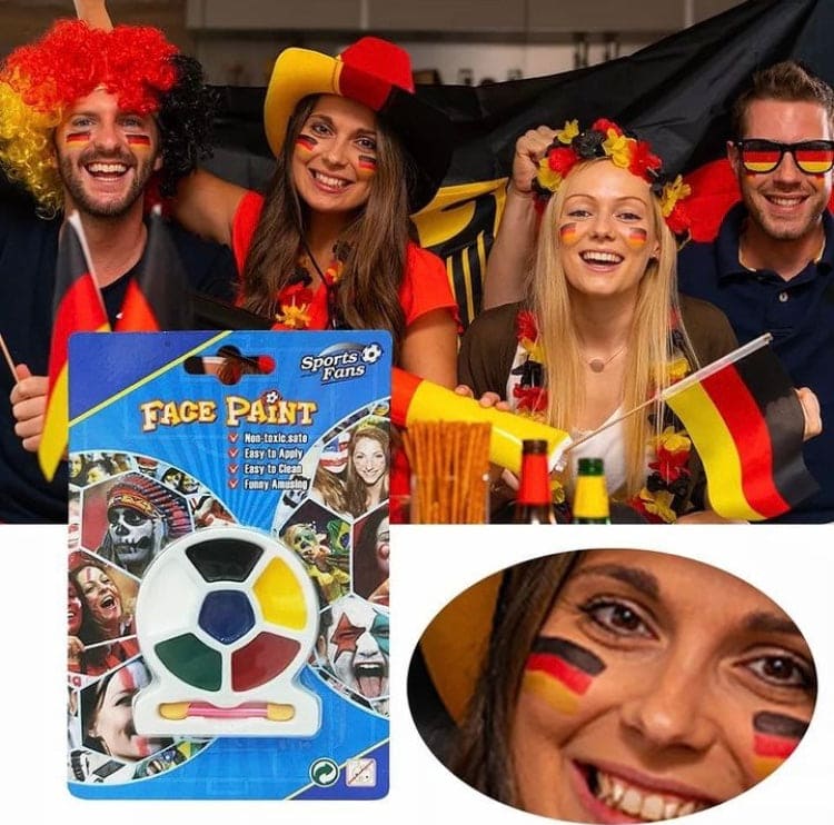 Amazing Face Paint Body Art Color Makeup Paint, Football Professional Makeup Kit, Drawings Pigment Flash Shine Color Fancy Paint, Halloween Carnival Makeup Paint