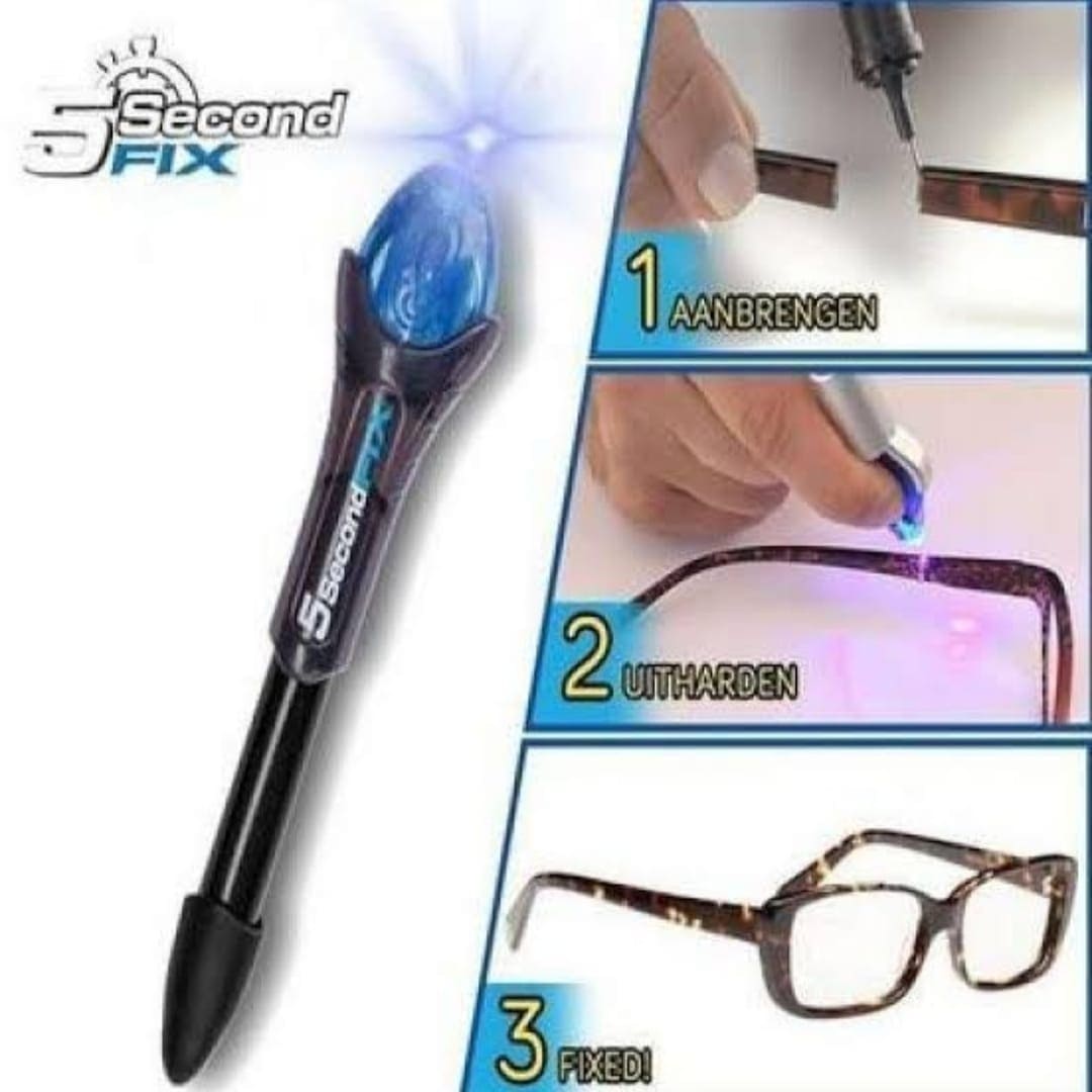 Quick Fix Liquid Glue Pen, UV Light Repair Tool, Plastic Liquid Welding Compound, Hand Held Glue Pen with LED Light, Portable Fiberglass Leather Applicator
