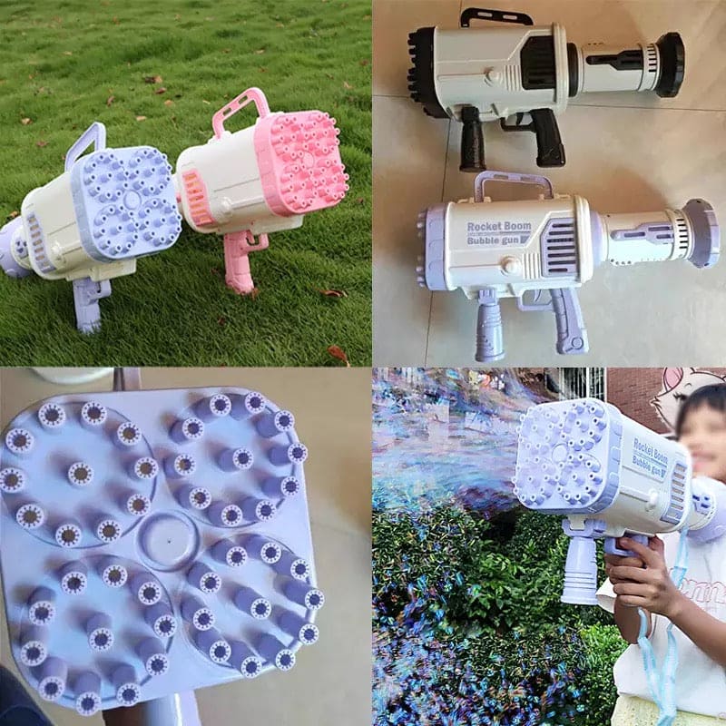 44 Holes Charging Electric Automatic Bubble Machine, Gatling Bubble Gun Toy, Heavy machine New Electric Bubble Gun, Summer Outdoor Soap Water Children Toy 44-Holes Big Gatlin Rocket Soap Bubbles Machine, Children Magic Bubble Blower Toy