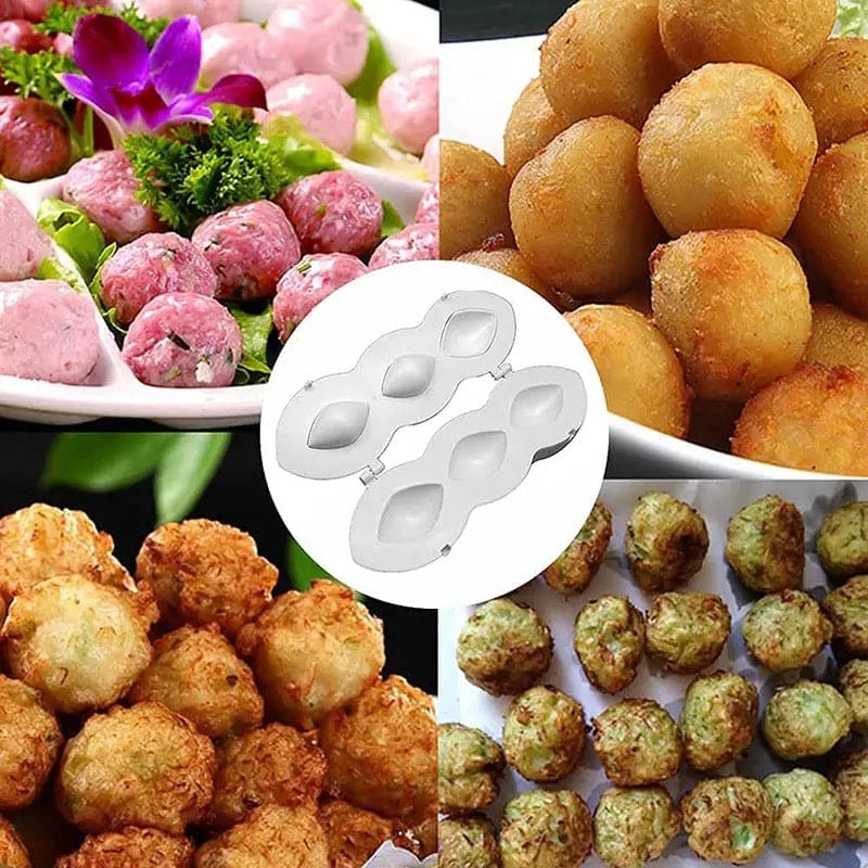 Manual Kabab Maker, Plastic Meatball Mold, Kitchen Homemade Stuffed Meatballs Maker, Kebbah Ballers Makers, Rugby Shape Meatball Mold, Stuffed Meatballs Apparatus, Fried Kebbah Kitchen Cooking Tools