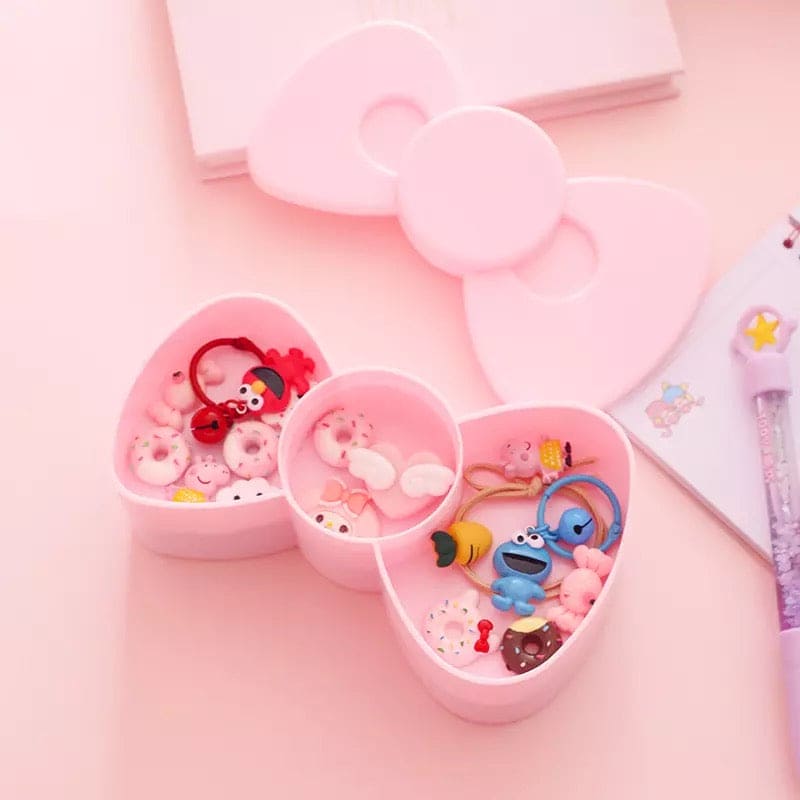 Bow Shaped Earring Storage Box, Rotatable Earring Storage Box, Decorative Jewellery Container Case, Creative Necklace Box, Rotating Jewellery Box, Multi-layer Dustproof Jewellery Plastic Box